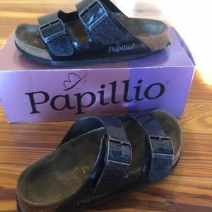 Ladies 6 Arizona black shimmerPapillio Birkenstock